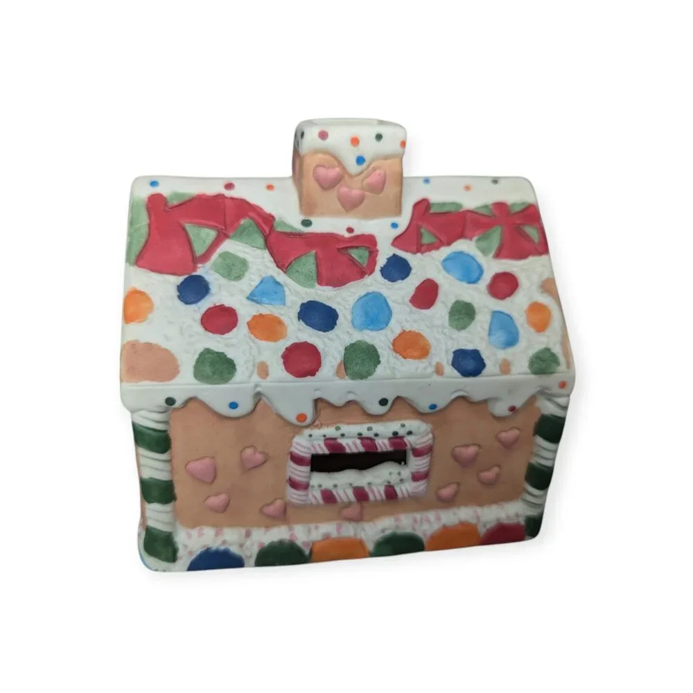 SCC Gingerbread House with Candle Holder Chandelle Porcelain Vintage Christmas